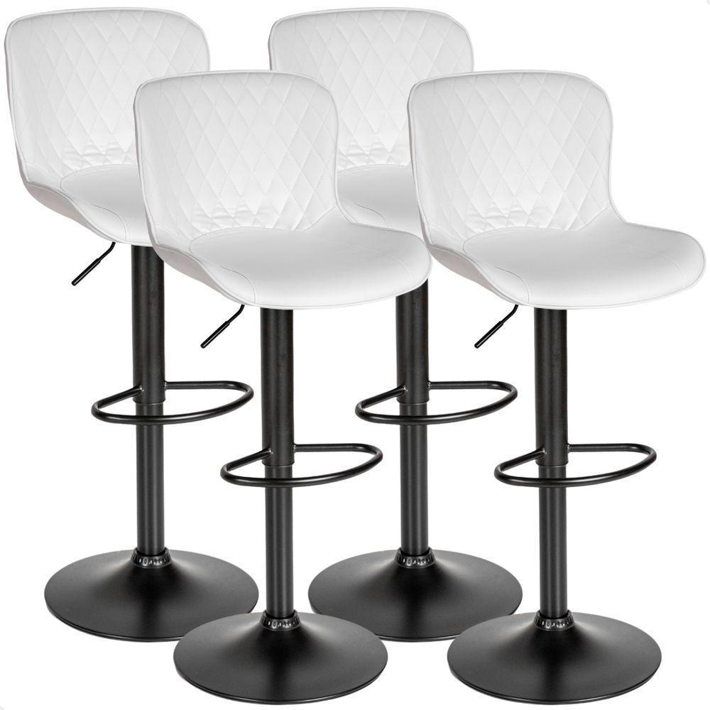 Banqueta Alta Para Cozinha Americana Bar Giratória Kit 04 Un Branco - 1