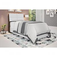 Cabeceira Box Solteiro 0,88 Isis Malbec Com Painel Class Branco - Framar Móveis - 1