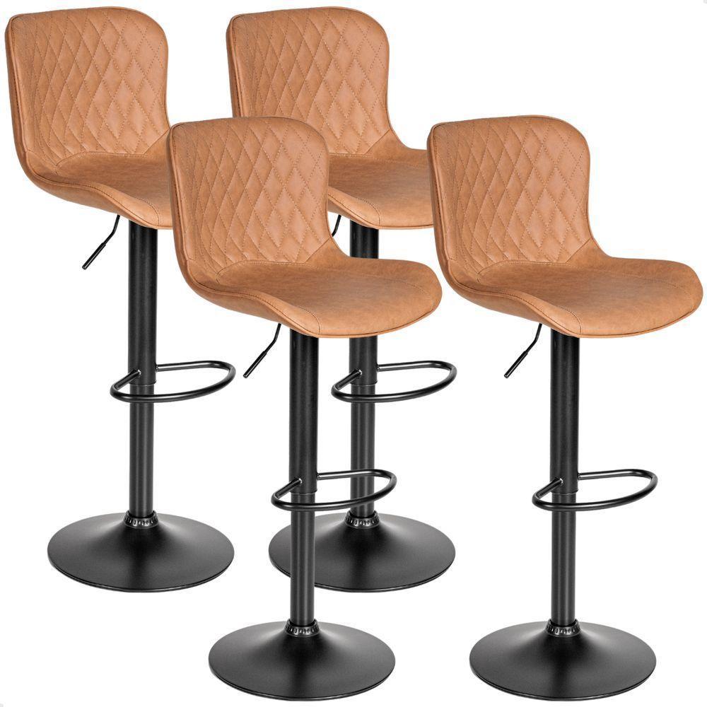 Banqueta Alta Para Cozinha Americana Bar Giratória Kit 04 Un Caramelo - 1