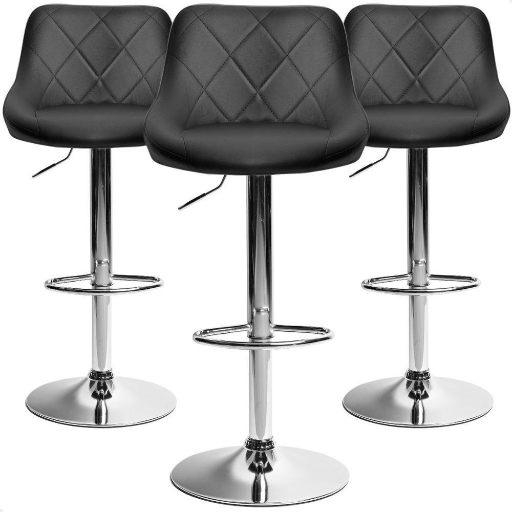 Banqueta Alta Giratória Milano Cozinha Americana Bar Kit 03 Preto - 1