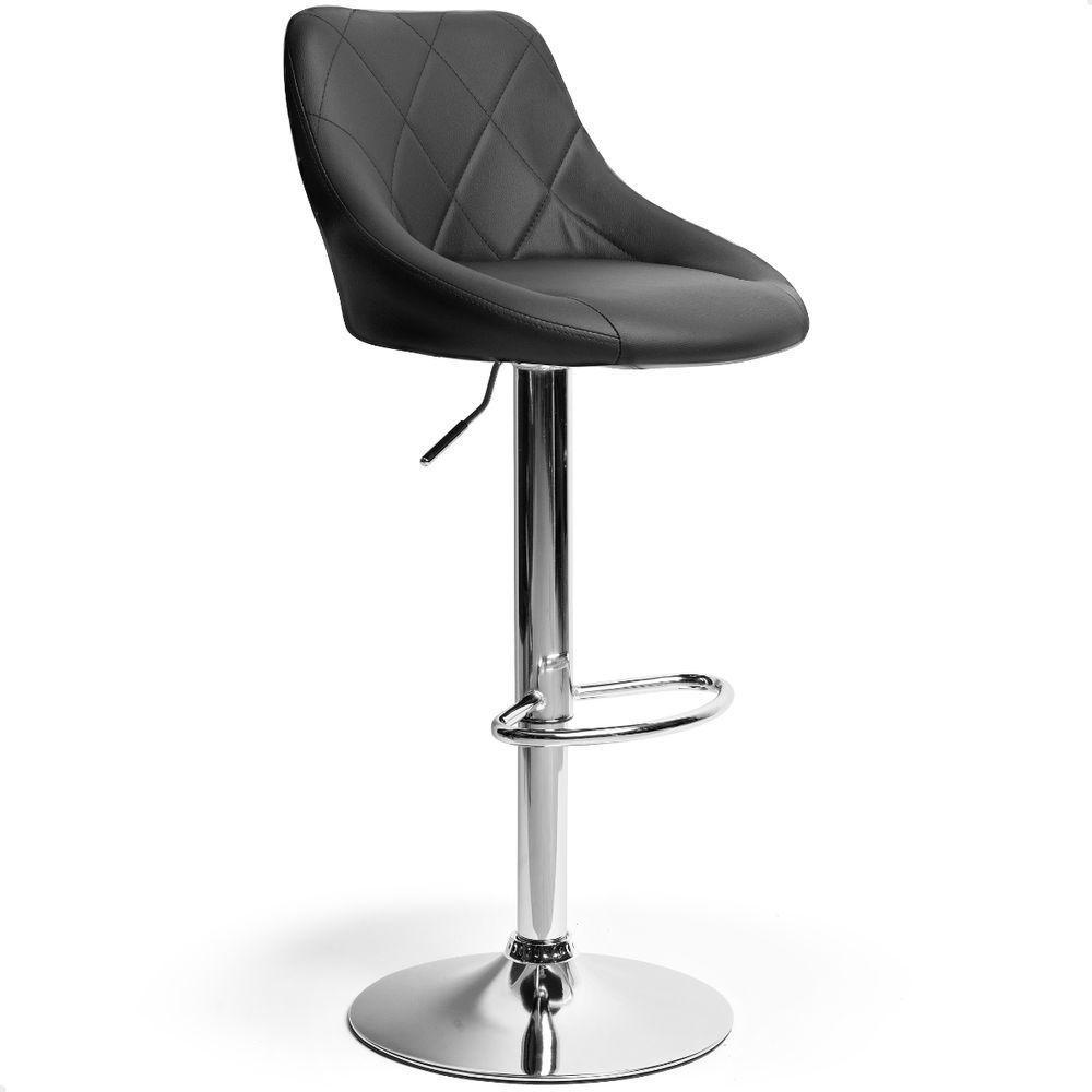 Banqueta Alta Giratória Milano Cozinha Americana Bar Kit 03 Preto - 2