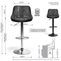 Banqueta Alta Giratória Milano Cozinha Americana Bar Kit 03 Preto - 3