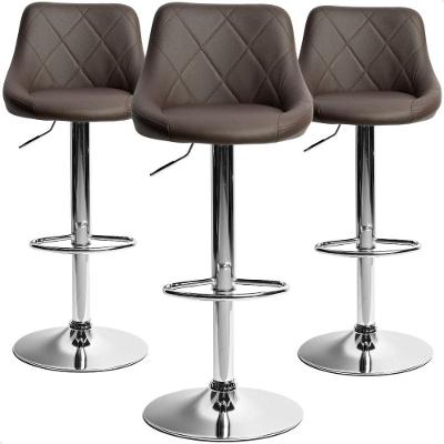 Banqueta Alta Giratória Milano Cozinha Americana Bar Kit 03 Marrom Café