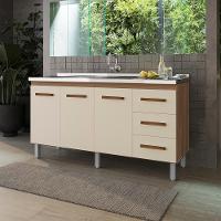 Balcao Sem Tampo Para Pia 150cm 9130 Savana Off White Mobbs Savana Off White - 6