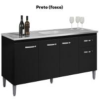 Balcao Para Pia Sem Tampo 145 Cm Gabriela Preto Reajl Moveis Preto