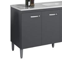 Balcao Para Pia Sem Tampo 145 Cm Gabriela Cinza Reajl Móveis Cinza - 5