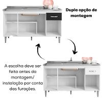 Balcao Para Pia Sem Tampo 145 Cm Gabriela Branco Preto Flex Reajl Moveis Branco Preto Flex