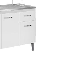 Balcao Para Pia Sem Tampo 145 Cm Gabriela Branco Preto Flex Reajl Moveis Branco Preto Flex - 6