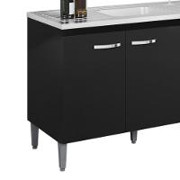 Balcao Para Pia Sem Tampo 118 Cm Gabriela Preto Reajl Moveis Preto