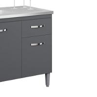 Balcao Para Pia Sem Tampo 118 Cm Gabriela Cinza Reajl Móveis Cinza - 3