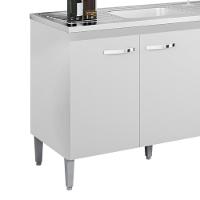 Balcao Para Pia Sem Tampo 118 Cm Gabriela Branco Preto Flex Reajl Moveis Branco Preto Flex