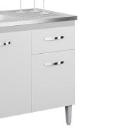 Balcao Para Pia Sem Tampo 118 Cm Gabriela Branco Preto Flex Reajl Moveis Branco Preto Flex - 5