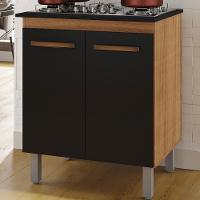 Balcao Com Tampo 70cm Para Cooktop 5 Bocas 9255 Savana Preto Mobbs Savana Preto - 2