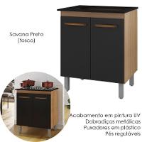 Balcao Com Tampo 70cm Para Cooktop 5 Bocas 9255 Savana Preto Mobbs Savana Preto