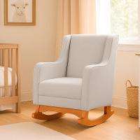 Poltrona De Amamentação Com Balanç Aquila Linho Ds Home Linho Cinza