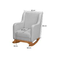 Poltrona De Amamentação Com Balanço Com Puff Aquila Linho Ds Home Linho Cinza - 7