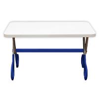 Mesa Infantil Tesoura Azul Tampo Branco Retangular Base Temática Para Estudos E Desenhos Mobília Decor - 3