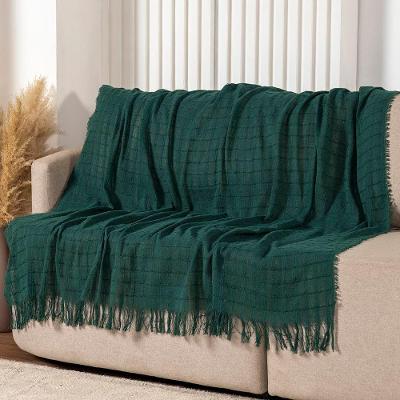 Manta Xale Rubi 2,40m X 1,70m Com Franja Para Sofá Cama 100% Algodão 01 Peça - Verde