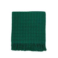 Manta Xale Rubi 2,40m X 1,70m Com Franja Para Sofá Cama 100% Algodão 01 Peça - Verde - 2