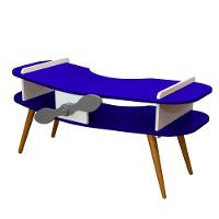 Mesa Avião Azul Com Hélice E Pés Palito Design Criativo Mesa Desenho Quarto Menina Menino Infantil Mobília Decor - 2