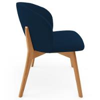 Kit 05 Cadeiras De Jantar E Estar Living Estofada Mia L02 Suede Azul Marinho - Lyam Decor - 6