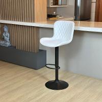 Kit 05 Un Banqueta Alta Para Cozinha Americana Bar Giratória Branco - 3