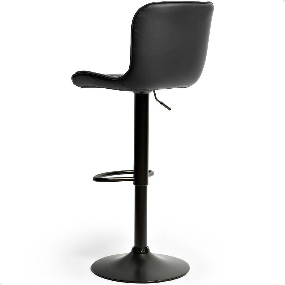 Kit 03 Un Banquetas Altas Giratórias Encosto Bar Confortável Preto - 10