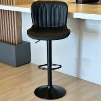 Kit 03 Un Banquetas Altas Giratórias Encosto Bar Confortável Preto