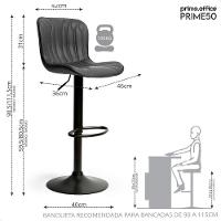 Kit 03 Un Banquetas Altas Giratórias Encosto Bar Confortável Preto - 5