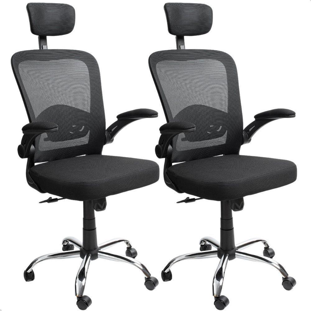 Kit 02 Un Cadeira Escritorio Presidente Giratória Ergonômica - 1