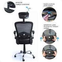 Kit 02 Un Cadeira Escritorio Presidente Giratória Ergonômica - 5