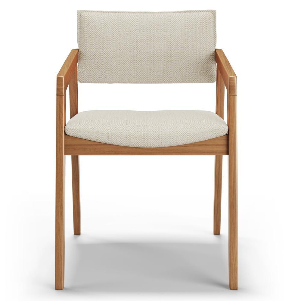 Kit 02 Cadeiras Para Sala De Jantar Estar Living Giorgia L02 Linho Champagne - Lyam Decor - 3