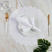 Jogo De Guardanapos Sousplat Americano 12 Peças Bordado Decorativo - Sparta Branco - 100% Poliéster - 1