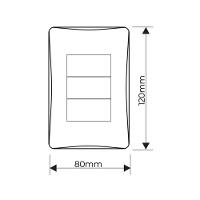 Interruptor Simples Triplo Fame Habitat Onix Com Placa 4x2 Onix - 2