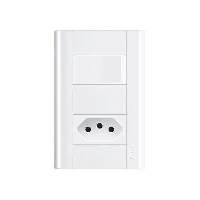 Interruptor Simples E Tomada 2p+t 10a Fame Modulare Com Placa 4x2 Branco