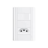 Interruptor Simples E Tomada 2p+t 10a Fame Modulare Com Placa 4x2 Branco - 1