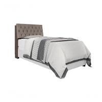 Cabeceira Box Solteiro 0,88 Isis Chocolate Com Capitonê Capuccino - Framar Móveis - 5