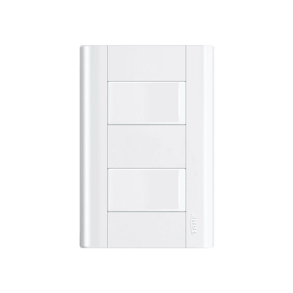 Interruptor Simples Duplo Fame Modulare Com Placa 4x2 Branco - 1