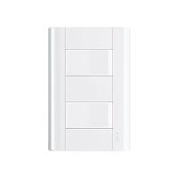 Interruptor Simples Duplo Fame Modulare Com Placa 4x2 Branco - 1