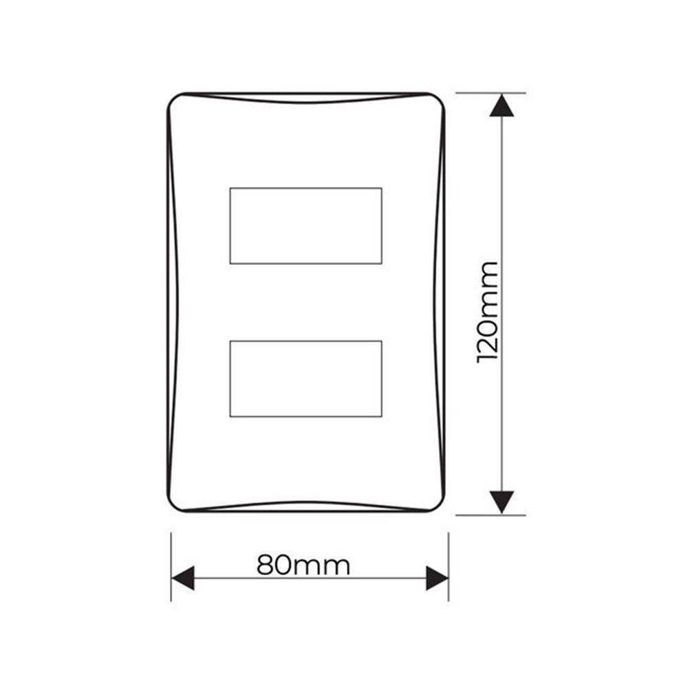 Interruptor Simples Duplo Fame Habitat Onix Com Placa 4x2 Onix - 2