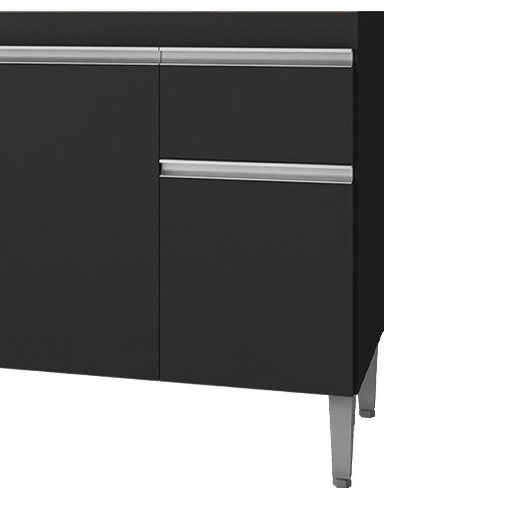 Balcao Para Pia Sem Tampo 118 Cm Tatiane Preto Reajl Moveis Preto - 7