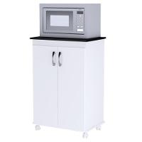 Balcao Multiuso 2 Portas 59 Cm Vitoria Branco Preto Reajl Moveis Branco Preto - 2