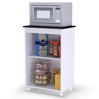 Balcao Multiuso 2 Portas 59 Cm Vitoria Branco Preto Reajl Moveis Branco Preto