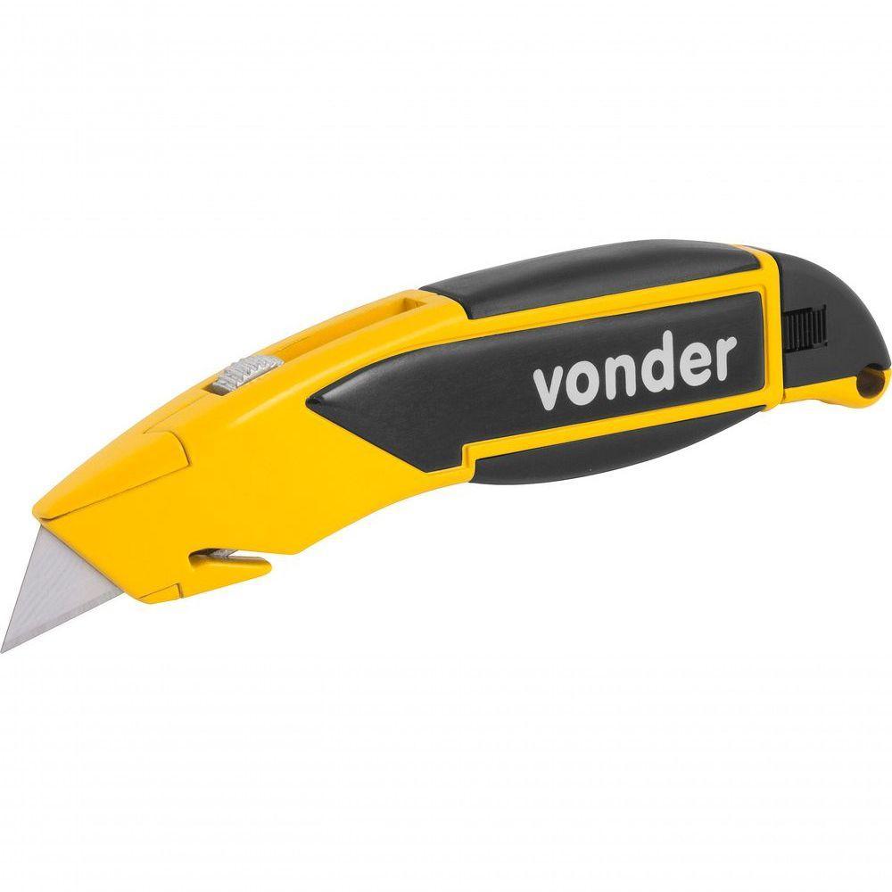 Estilete Trapezoidal 18mm Aluminío Botão Trava 5l Vonder - 2