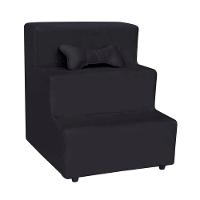 Escada Pet Almofadada 3 Degraus Para Cães E Gatos Veludo Preto - 1