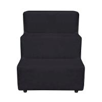 Escada Pet Almofadada 3 Degraus Para Cães E Gatos Veludo Preto - 3