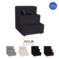 Escada Pet Almofadada 3 Degraus Para Cães E Gatos Veludo Preto - 7
