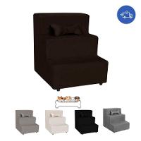 Escada Pet Almofadada 3 Degraus Para Cães E Gatos Veludo Marrom - 6