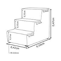 Escada Pet Almofadada 3 Degraus Para Cães E Gatos Veludo Marrom - 7