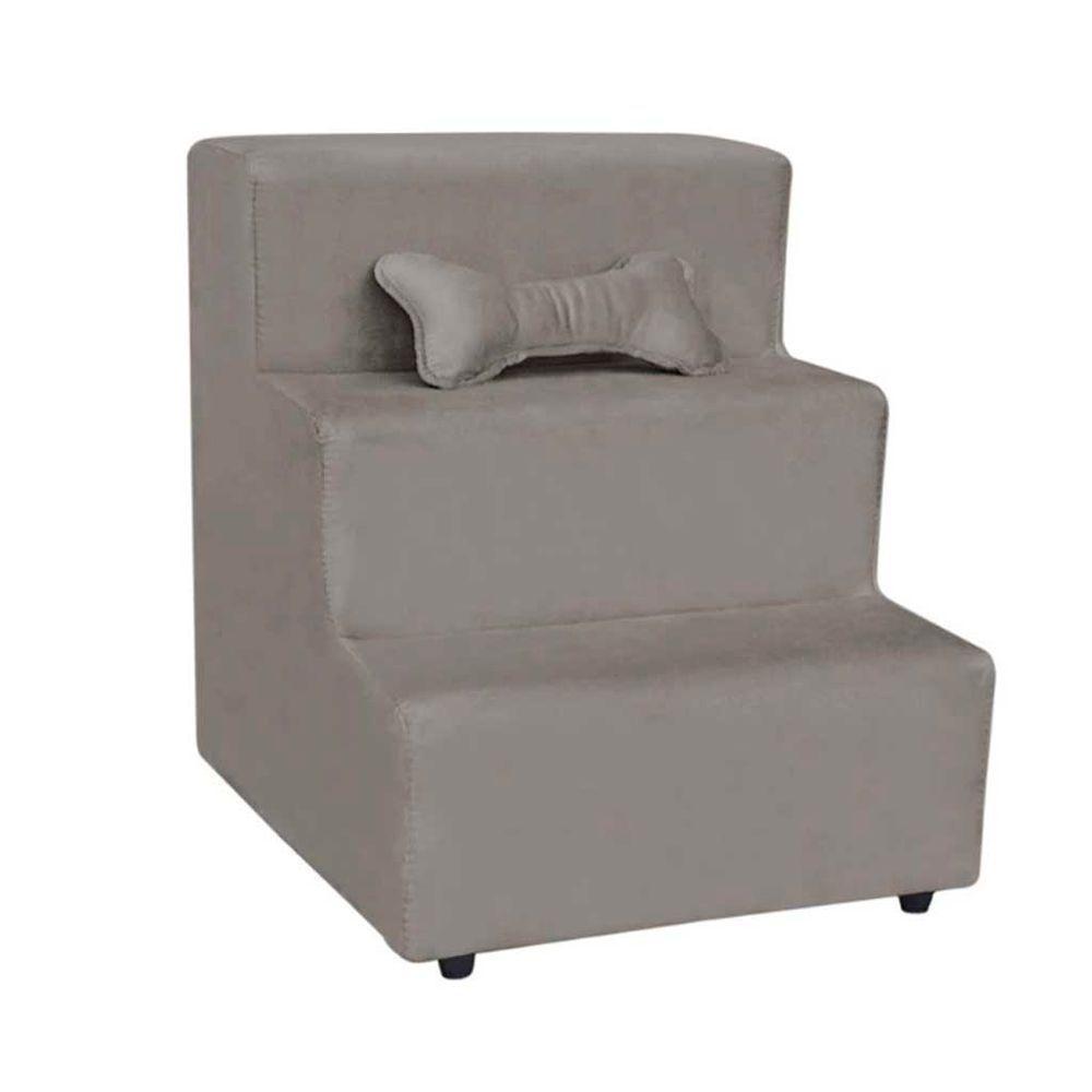 Escada Pet Almofadada 3 Degraus Para Cães E Gatos Veludo Cappucino - 1